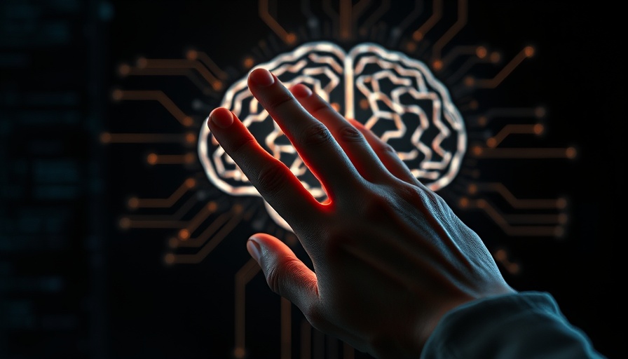 Human hand interacting with AI interface, symbolizing AI adoption in veterinary clinics.