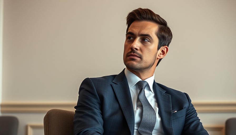 Business professional sitting calmly indoors, wearing a suit.