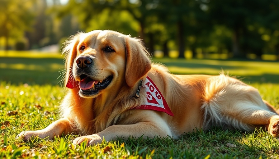 Golden Retriever relaxing in the sun, highlighting canine health.