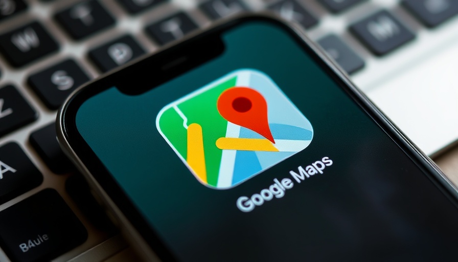 Google Maps app on smartphone with blurred keyboard for local searches.