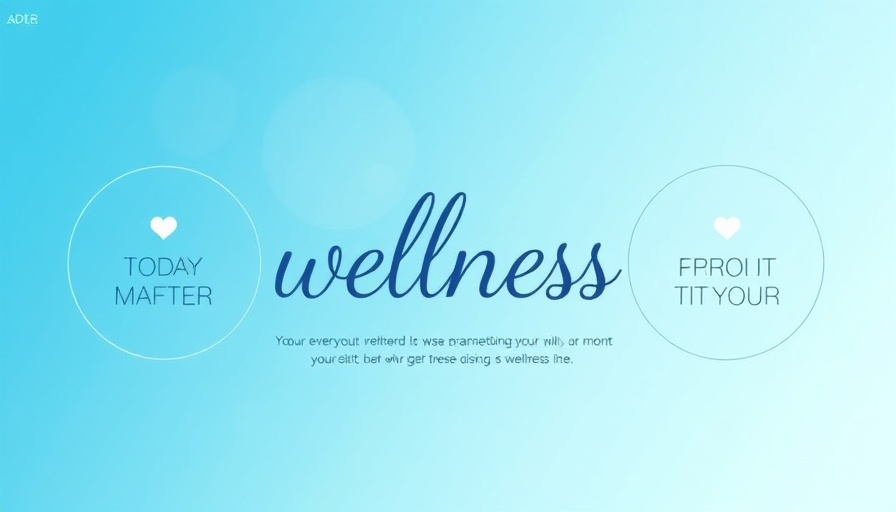 Wellness tip for managing stress graphic with gradient and circles.