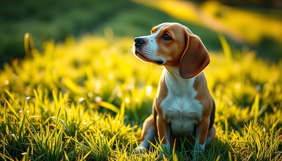 Beagle scratching ear in grassy field, canine otitis externa treatment