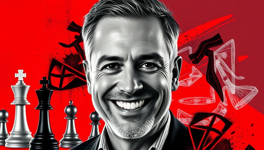 Grayscale portrait with red abstract background and chess, Email Marketing Attribution.