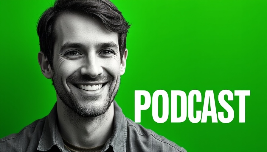 SEO-friendly faceted navigation - podcast promotional image with green background.