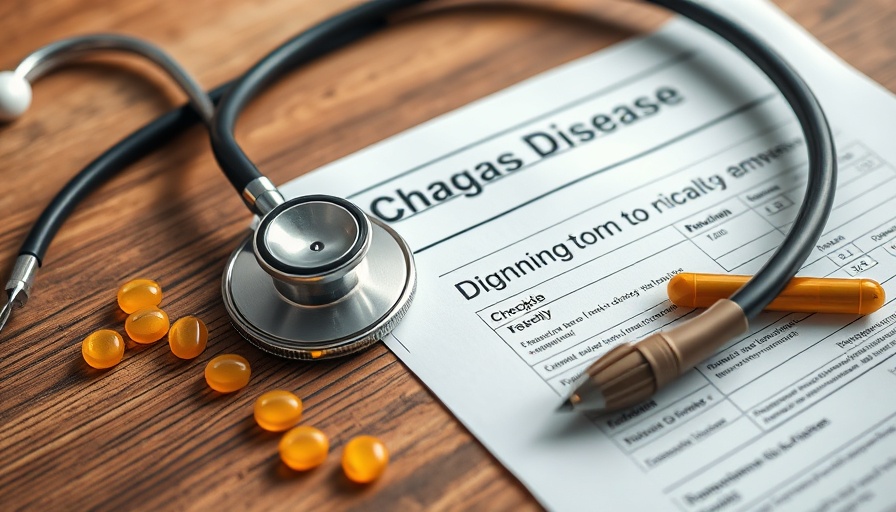 Chagas disease medical tools and book emphasizing One Health approach.