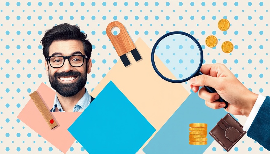 Collage with portrait, magnets, and finance elements in pastel colors