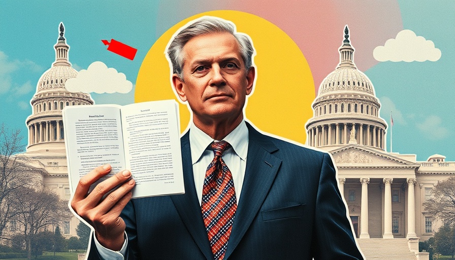 Collage of man and government symbols, representing tax cuts for small businesses