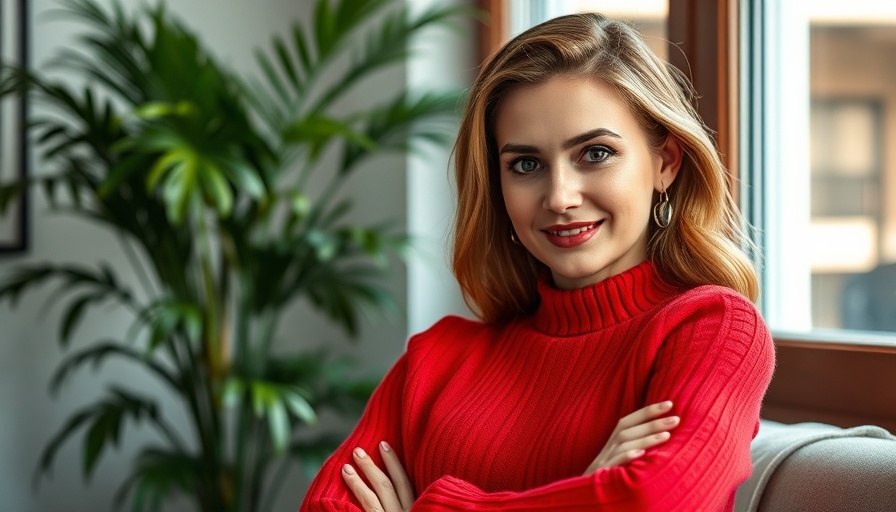 Confident woman in red sweater on magazine cover, LinkedIn Top Voice inspiration.