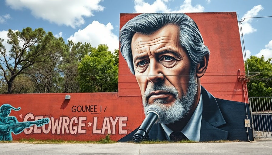 George Floyd mural reflecting on his legacy, vivid outdoor mural.