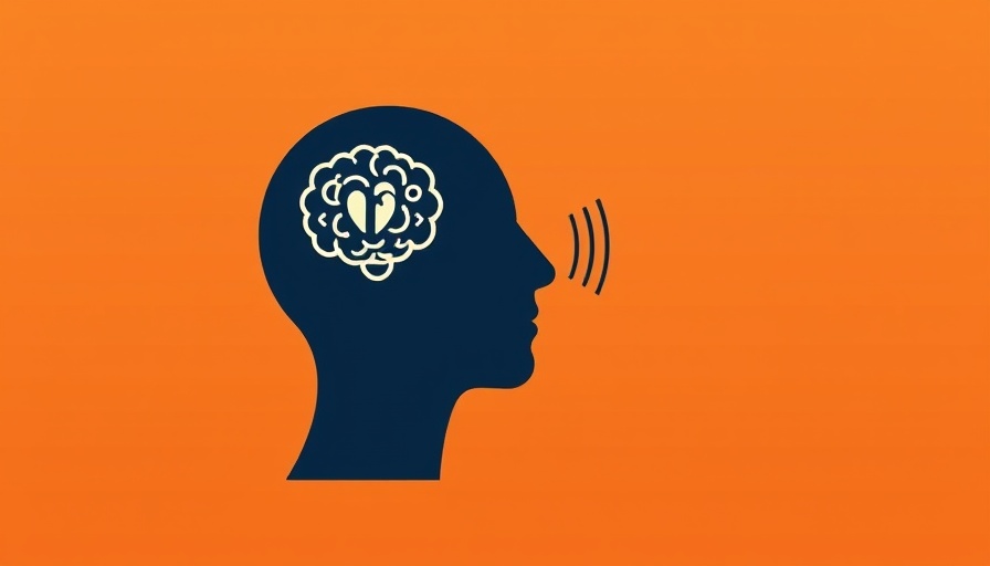 Illustration of AI interaction concept with sound waves and abstract head
