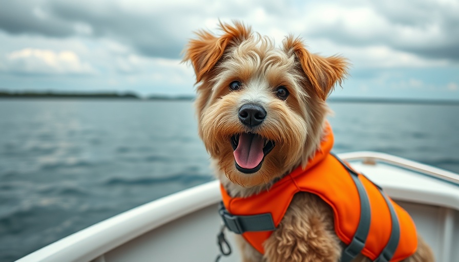 Curly-coated dog on a boat, enjoying a sunny day.