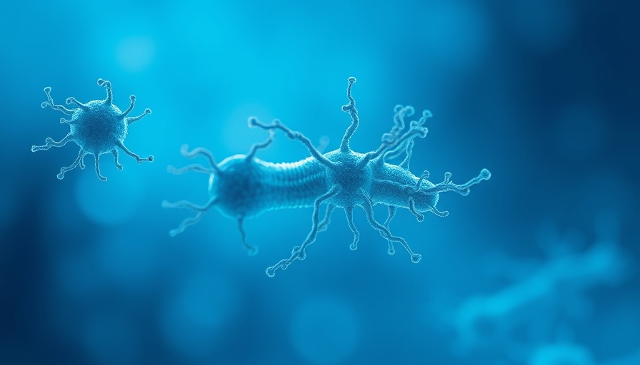 Microscopic view of blue bacteria related to pet microbiome health