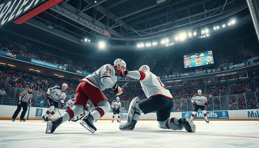 Intangibles in sports: goalie makes an epic save during intense ice hockey match.