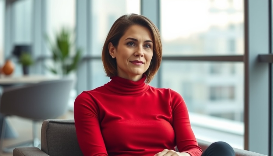 Business magazine cover featuring a woman in red turtleneck with headline text.