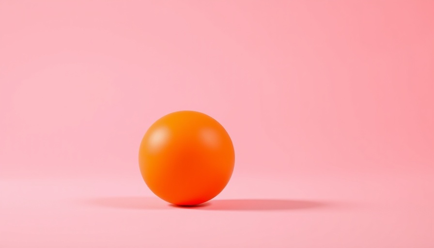 Minimalistic scene with orange ball and track for decision-making in uncertain times.