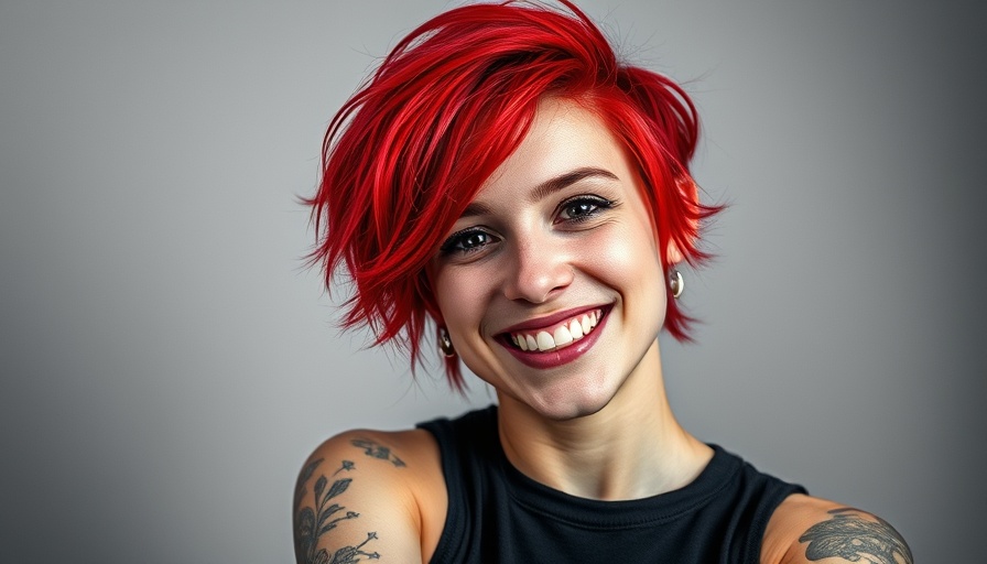 AI in Hiring concept with vibrant portrait of smiling person.