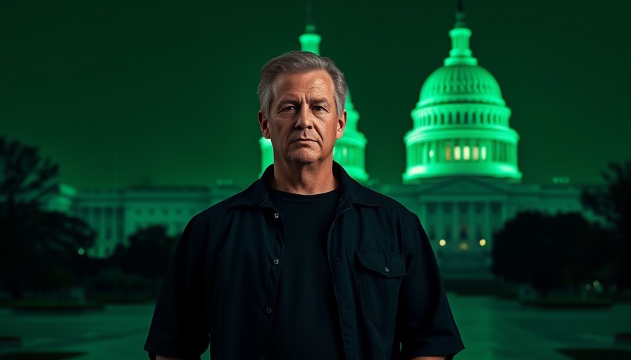 Elon Musk Companies at Risk due to Trump Feud image with green Capitol background.