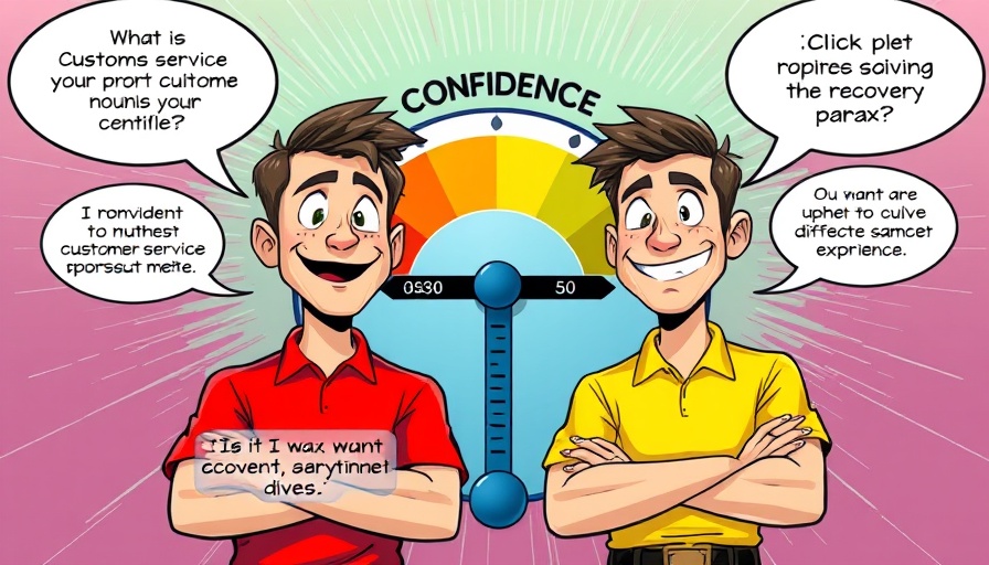 Illustration of customer service recovery paradox with two men.