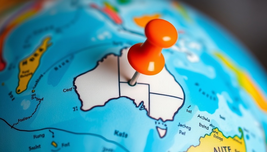 Globe with pushpin marking Australia for veterinary research funding.