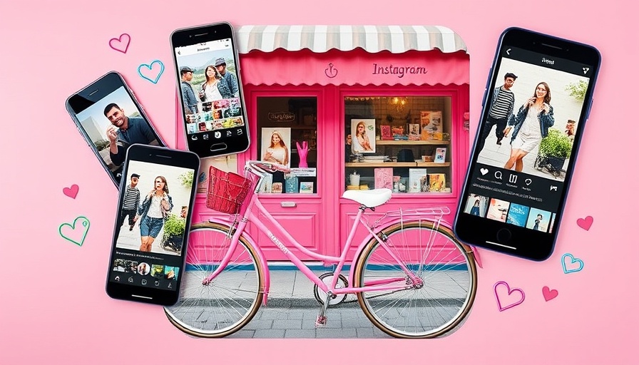 Instagram Marketing for MedSpas: colorful digital collage with smartphones and icons.