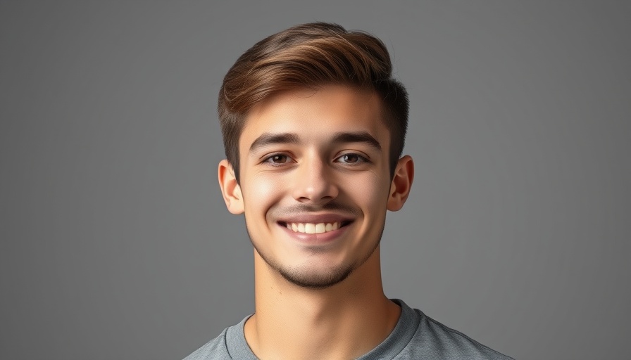 Smiling young man portrait with a plain backdrop, related to Nvidia's Stock Influence on the Market.