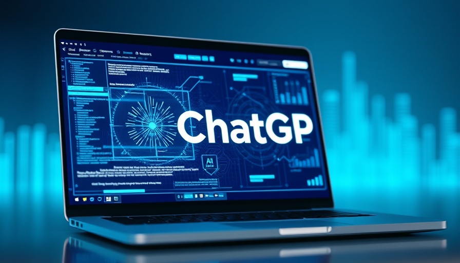AI interface illustration with ChatGPT on laptop, MedSpa benefits.