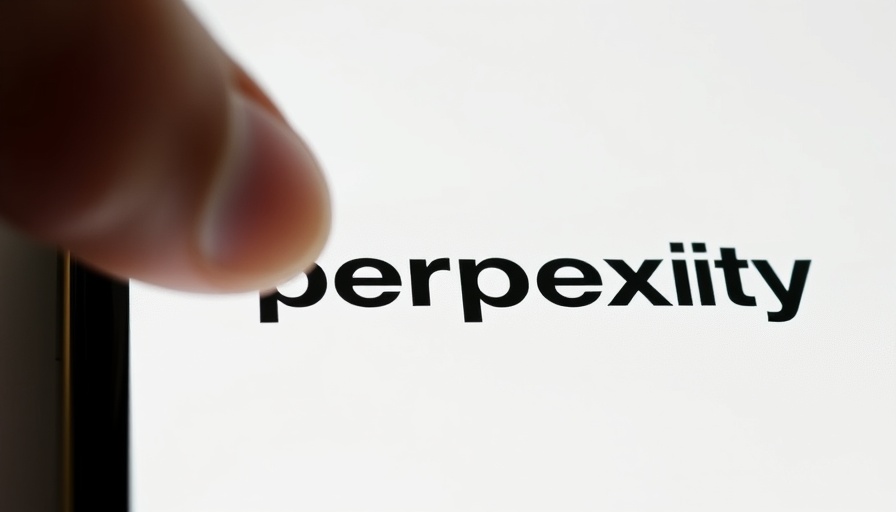 Smartphone screen displaying 'perplexity' being touched, AI browser Comet.