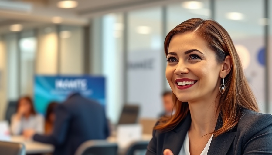 Professional woman in modern office discussing MedSpa business planning.