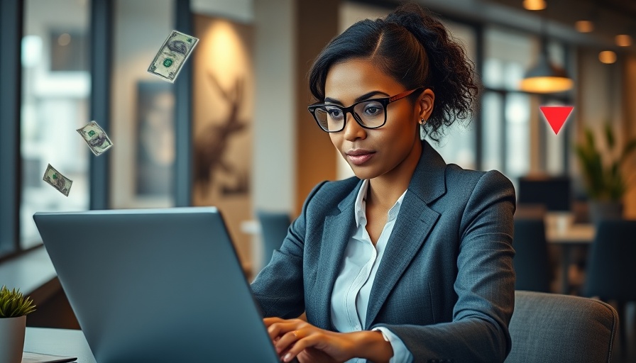 Modern businesswoman with money and laptop, Investment Management CRMs 2025.