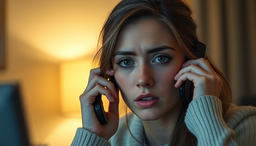 Concerned young woman on phone, sharing bad news