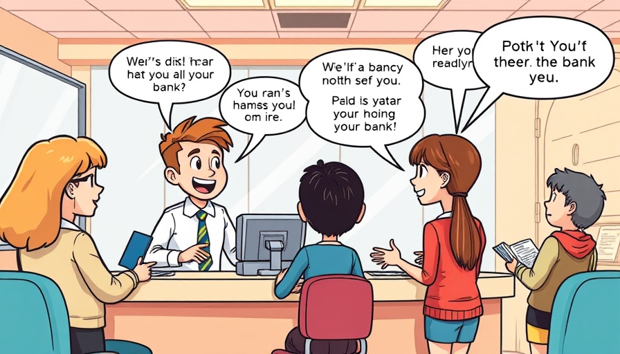 Humorous cartoon at a bank with witty customer dialogue.