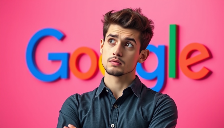 Puzzled man in front of Google logo symbolizing MedSpa SEO challenges.