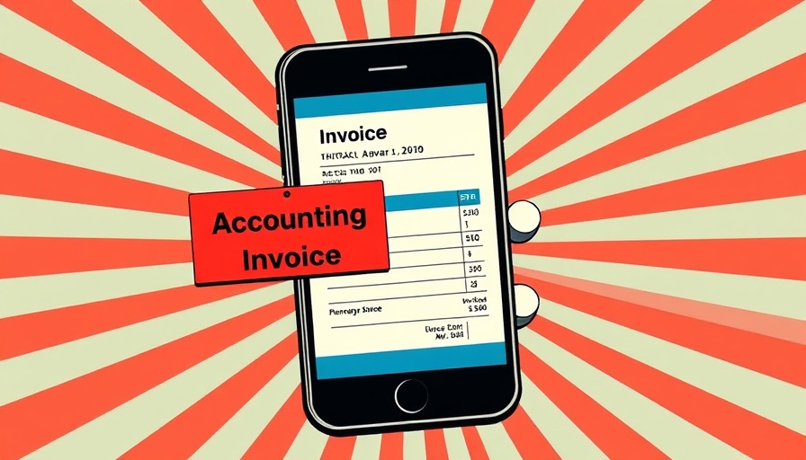 Retro pop art of accounting software CRM on smartphone with invoice