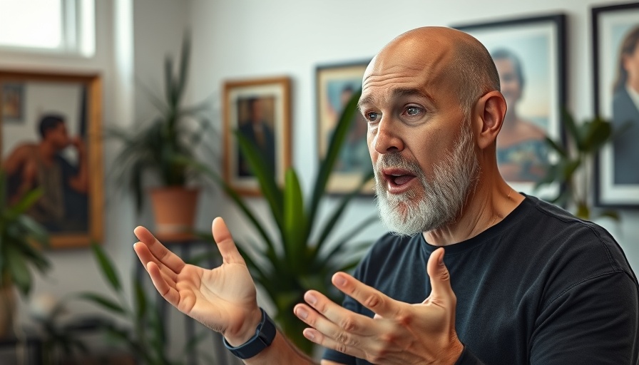 Man discussing medspa revenue metrics indoors, focus on contribution margin.