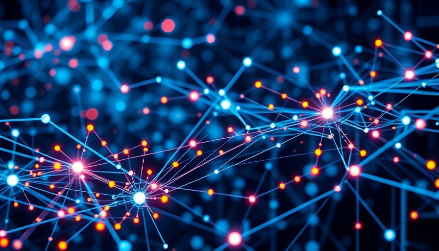 Futuristic AI implementation concept with data visuals for market intelligence.