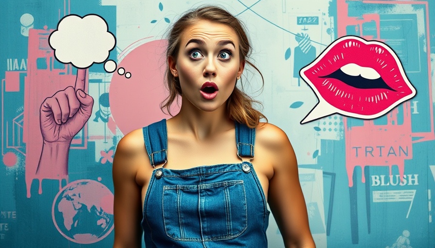 Expressive woman in creative collage, showcasing future of search concepts.