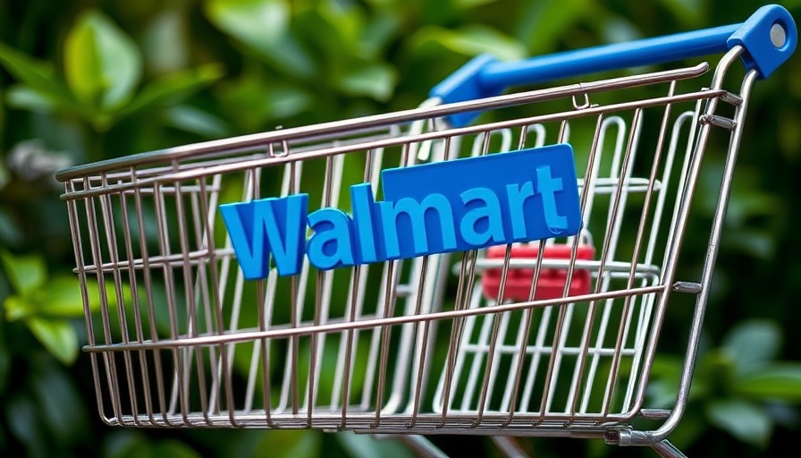 Walmart's Transformation: Shopping cart with logo and foliage.