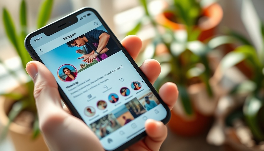 Smartphone showing Instagram profile in MedSpa setting, bright and colorful.