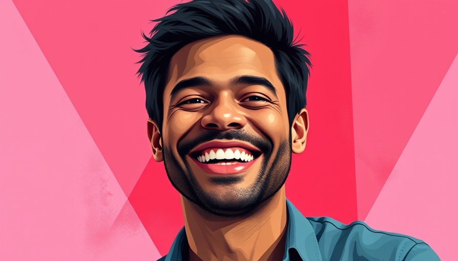 Modern art portrait of smiling man for hobby business topic