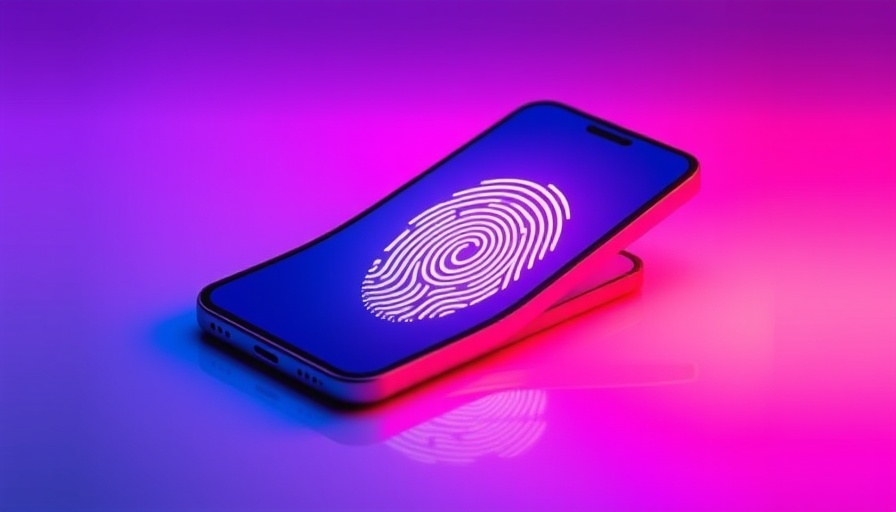 Digital identity concept with a smartphone fingerprint