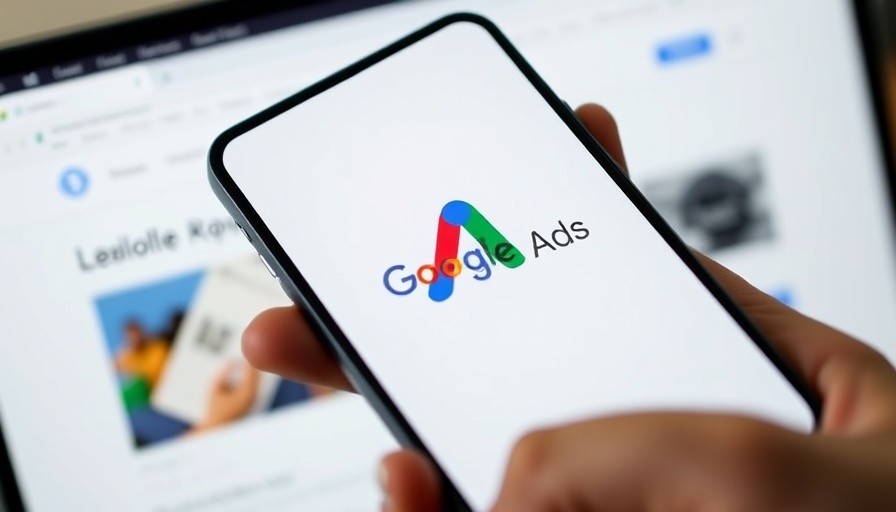 AI Max for Search concept with Google Ads logo on phone.
