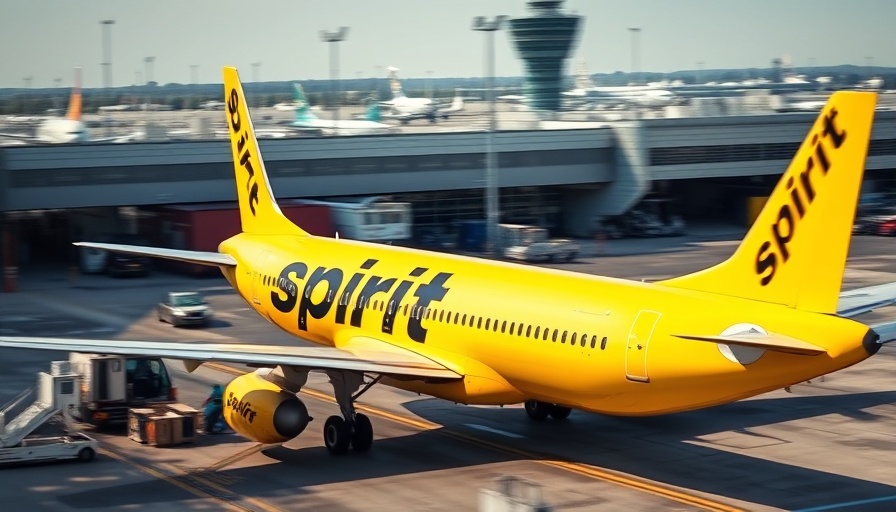 Bright Spirit Airlines plane at airport terminal.