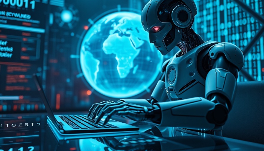 Futuristic robot and Generative Engine Optimization concept.