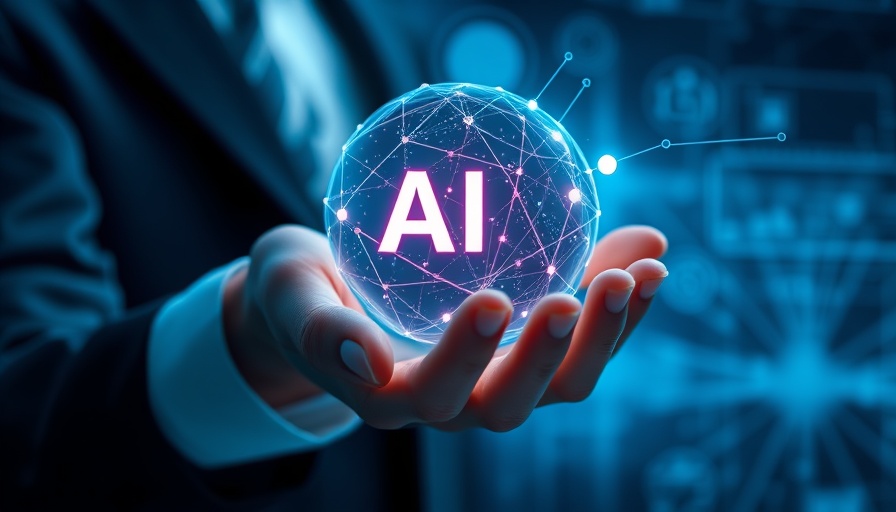 AI-driven platform concept with glowing digital sphere in hand.
