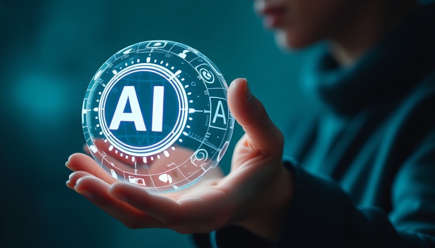 Futuristic AI concept with digital sphere in hand