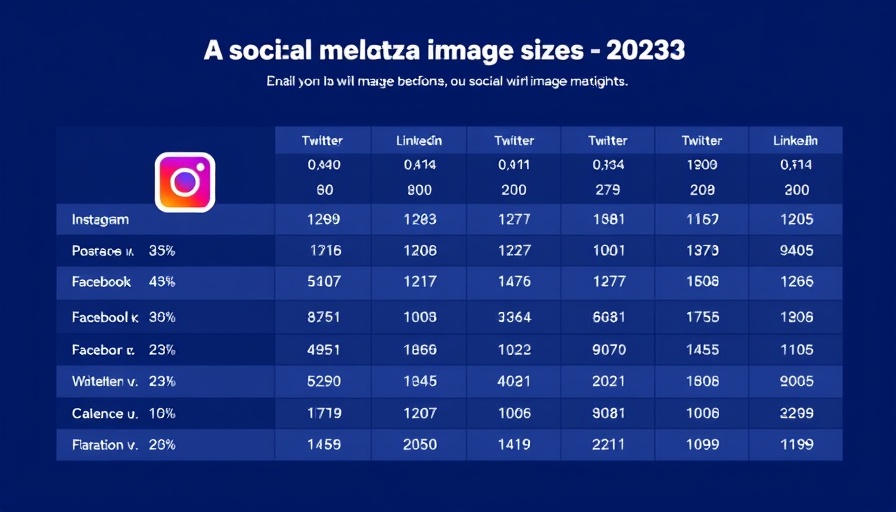 Infographic of social media image sizes September 2025.