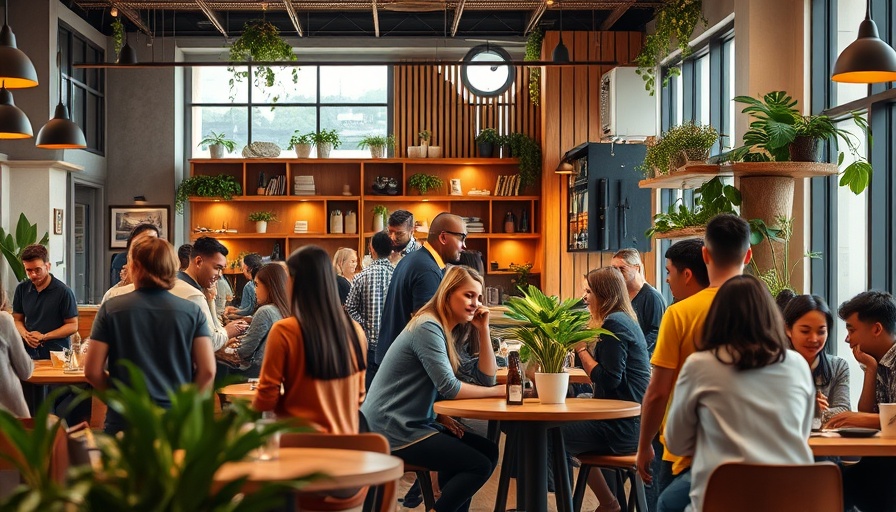 Modern coffee shop highlighting the importance of third places in business.