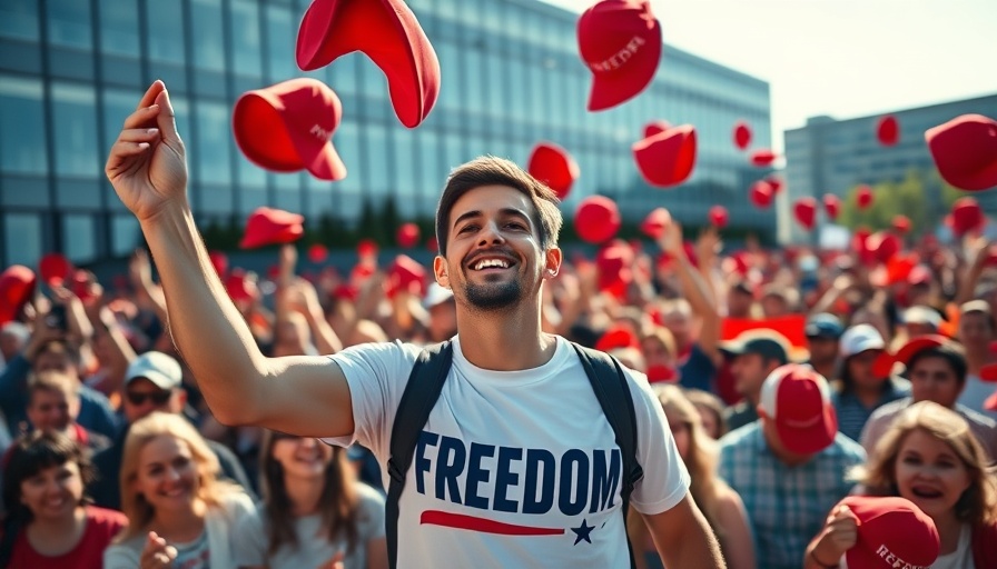 Man at rally advocating political violence prevention strategies.
