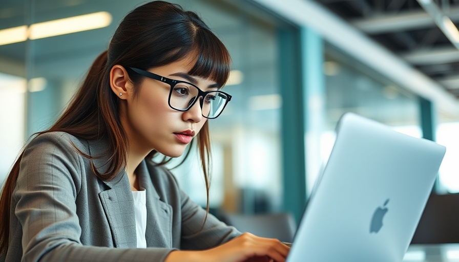 Focused woman working on laptop for bulk updates on WordPress