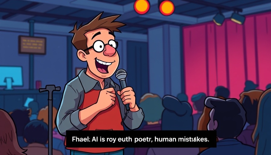 AI in public safety cartoon with poet talking about AI and human errors.